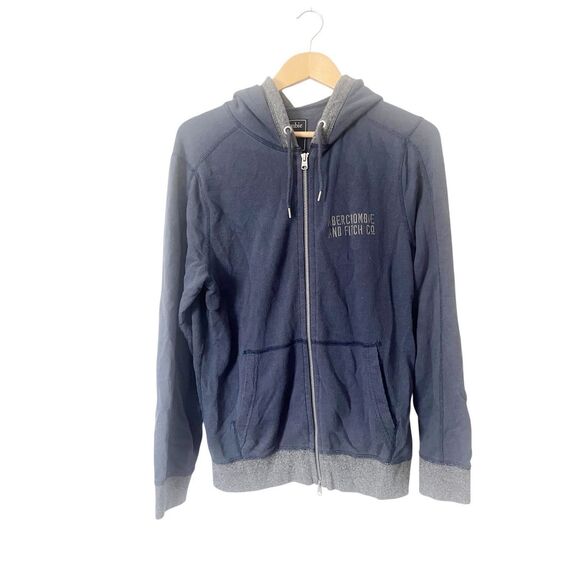 Abercrombie & Fitch Tops - Abercrombie & Fitch Dark Blue Full Zip Hooded Sweatshirt With Pockets Size Small